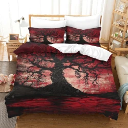 Arbre de vie Housse de Couette Imprimée 3D Douce 3 Pièces Literie Garçons Filles
