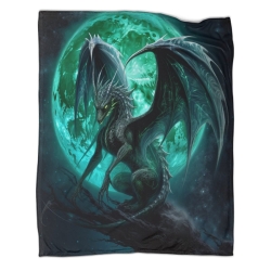 occidental Dragón Manta de Forro Polar Impresa en 3D Suave y Acogedora para Sofá Cama Oficina