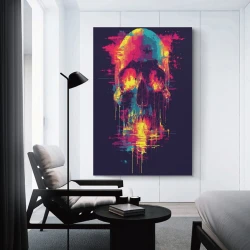 Calavera Pintura en lienzo sin marco, impresiones de pósters arte pared para decoración hogar dormitorio oficina