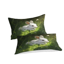 Lapin Housse de Couette Imprimée 3D Douce 3 Pièces Literie Garçons Filles