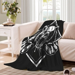 Ours noir Plaid en Polaire Imprimé 3D Couverture Douce Confortable pour Canapé Lit Bureau