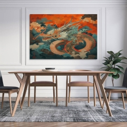 Dragon Unframed Canvas Painting, Wall Art Poster Prints for Home Bedroom Office Decoration