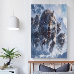Loup Peinture sur toile sans cadre, impressions posters art mural pour déco maison chambre bureau