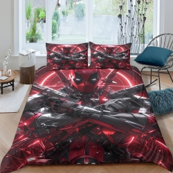 Deadpool Marvel Housse de Couette Imprimée 3D Douce 3 Pièces Literie Garçons Filles