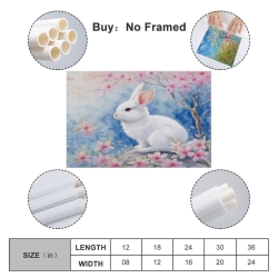 Lapin Petit lapin Peinture sur toile sans cadre, impressions posters art mural pour déco maison chambre bureau