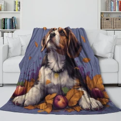 Hound Chien Plaid en Polaire Imprimé 3D Couverture Douce Confortable pour Canapé Lit Bureau