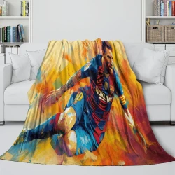 Lionel Messi Plaid en Polaire Imprimé 3D Couverture Douce Confortable pour Canapé Lit Bureau