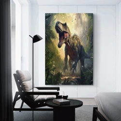 Dinosaure Peinture sur toile sans cadre, impressions posters art mural pour déco maison chambre bureau