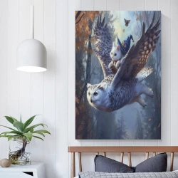 Gufo Pittura su tela senza cornice, stampe di poster arte murale per arredo casa camera ufficio
