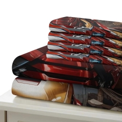 Avengers Iron Man Housse de Couette Imprimée 3D Douce 3 Pièces Literie Garçons Filles