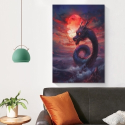 maléfique Dragon Peinture sur toile sans cadre, impressions posters art mural pour déco maison chambre bureau