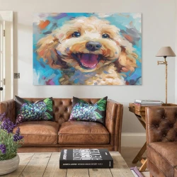 Chien mignon Peinture sur toile sans cadre, impressions posters art mural pour déco maison chambre bureau
