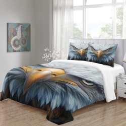 Aigle Housse de Couette Imprimée 3D Douce 3 Pièces Literie Garçons Filles