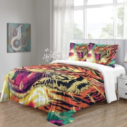 Tigre Housse de Couette Imprimée 3D Douce 3 Pièces Literie Garçons Filles