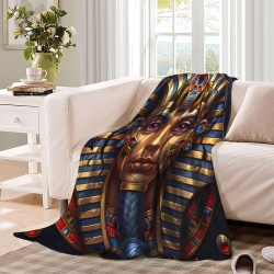 Pharaon égyptien Plaid en Polaire Imprimé 3D Couverture Douce Confortable pour Canapé Lit Bureau