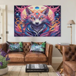 Loup Peinture sur toile sans cadre, impressions posters art mural pour déco maison chambre bureau