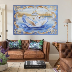 Cygne Peinture sur toile sans cadre, impressions posters art mural pour déco maison chambre bureau