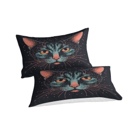 Chat Housse de Couette Imprimée 3D Douce 3 Pièces Literie Garçons Filles