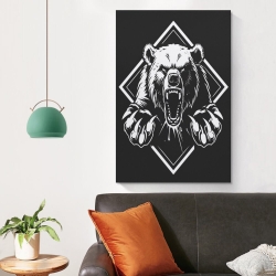 Ours noir Peinture sur toile sans cadre, impressions posters art mural pour déco maison chambre bureau