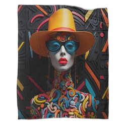 Art abstrait Femmes Plaid en Polaire Imprimé 3D Couverture Douce Confortable pour Canapé Lit Bureau