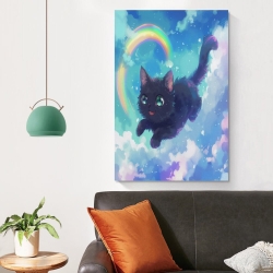Chat Peinture sur toile sans cadre, impressions posters art mural pour déco maison chambre bureau