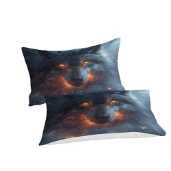 Loup Housse de Couette Imprimée 3D Douce 3 Pièces Literie Garçons Filles