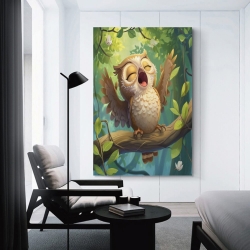 Hibou Peinture sur toile sans cadre, impressions posters art mural pour déco maison chambre bureau