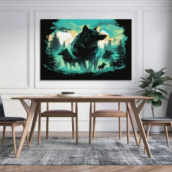 Loup Peinture sur toile sans cadre, impressions posters art mural pour déco maison chambre bureau