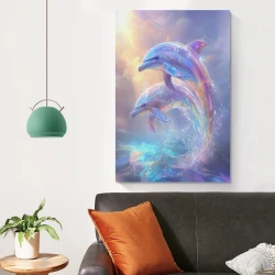 Dauphin Peinture sur toile sans cadre, impressions posters art mural pour déco maison chambre bureau