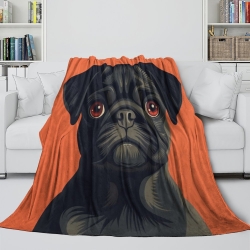 French Bouledogue Plaid en Polaire Imprimé 3D Couverture Douce Confortable pour Canapé Lit Bureau