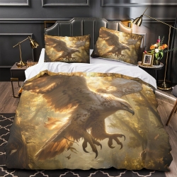 Aigle Housse de Couette Imprimée 3D Douce 3 Pièces Literie Garçons Filles