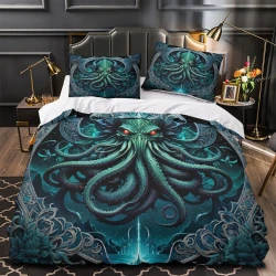 Mythe de l'horreur Cthulhu Housse de Couette Imprimée 3D Douce 3 Pièces Literie Garçons Filles