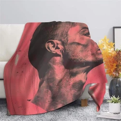 Cristiano Ronaldo Plaid en Polaire Imprimé 3D Couverture Douce Confortable pour Canapé Lit Bureau
