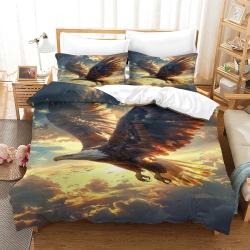 Aigle Housse de Couette Imprimée 3D Douce 3 Pièces Literie Garçons Filles