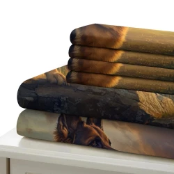 Berger allemand Housse de Couette Imprimée 3D Douce 3 Pièces Literie Garçons Filles