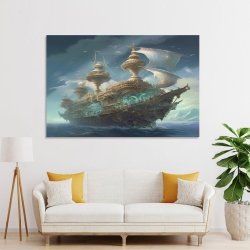 Voilier Peinture sur toile sans cadre, impressions posters art mural pour déco maison chambre bureau