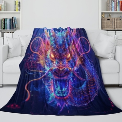 Dragon Plaid en Polaire Imprimé 3D Couverture Douce Confortable pour Canapé Lit Bureau