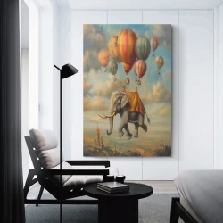 Éléphant Peinture sur toile sans cadre, impressions posters art mural pour déco maison chambre bureau