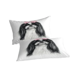 Shih Tzu Housse de Couette Imprimée 3D Douce 3 Pièces Literie Garçons Filles