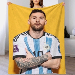 Lionel Messi 3D Printed Fleece Throw Blanket Soft Cozy Blanket for Couch Sofa Bed Office