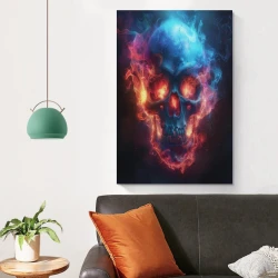 Calavera Pintura en lienzo sin marco, impresiones de pósters arte pared para decoración hogar dormitorio oficina