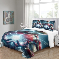 Avengers Iron Man Housse de Couette Imprimée 3D Douce 3 Pièces Literie Garçons Filles