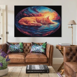 Chat Peinture sur toile sans cadre, impressions posters art mural pour déco maison chambre bureau
