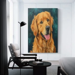 Golden Retriever Peinture sur toile sans cadre, impressions posters art mural pour déco maison chambre bureau