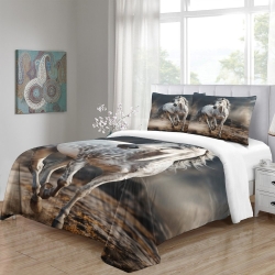 Cheval Housse de Couette Imprimée 3D Douce 3 Pièces Literie Garçons Filles