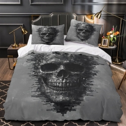 Crâne Housse de Couette Imprimée 3D Douce 3 Pièces Literie Garçons Filles