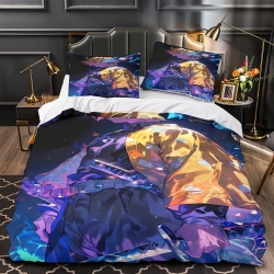 Tueur de démons: Demon Slayer Housse de Couette Imprimée 3D Douce 3 Pièces Literie Garçons Filles