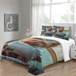 Yorkshire Terrier Housse de Couette Imprimée 3D Douce 3 Pièces Literie Garçons Filles