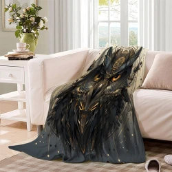 Hibou Plaid en Polaire Imprimé 3D Couverture Douce Confortable pour Canapé Lit Bureau