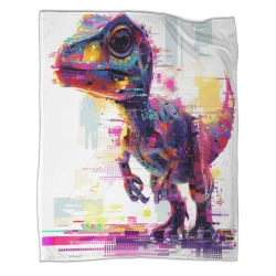 Dinosaure Plaid en Polaire Imprimé 3D Couverture Douce Confortable pour Canapé Lit Bureau